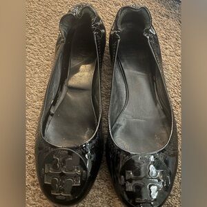 Tory Burch Glossy Black Loafers